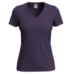 T-shirt damski V-neck SST2700 DBY Stedman jagodowy
