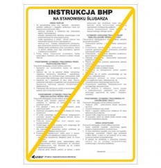 Tablica bhp Instrukcja BHP i PPOŻ BHP na stanowisku ślusarza