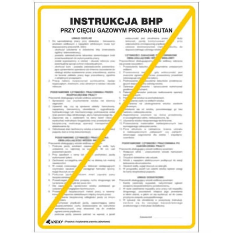 Instrukcja BHP i PPOŻ BHP przy cięciu metali gazem propan-butan