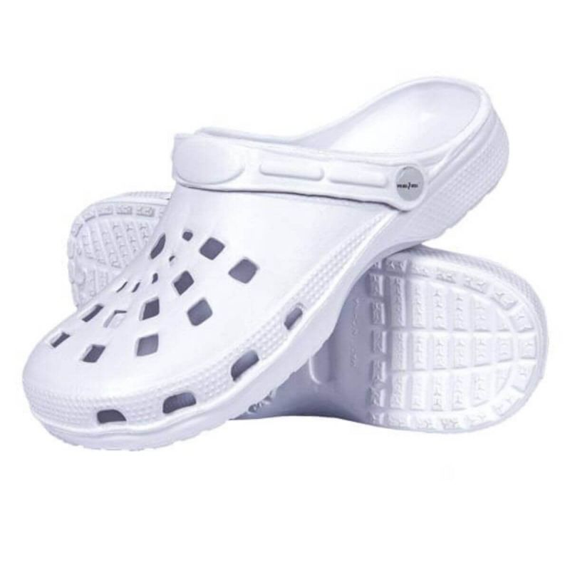 Klapki z otworami DOTS W Reis białe