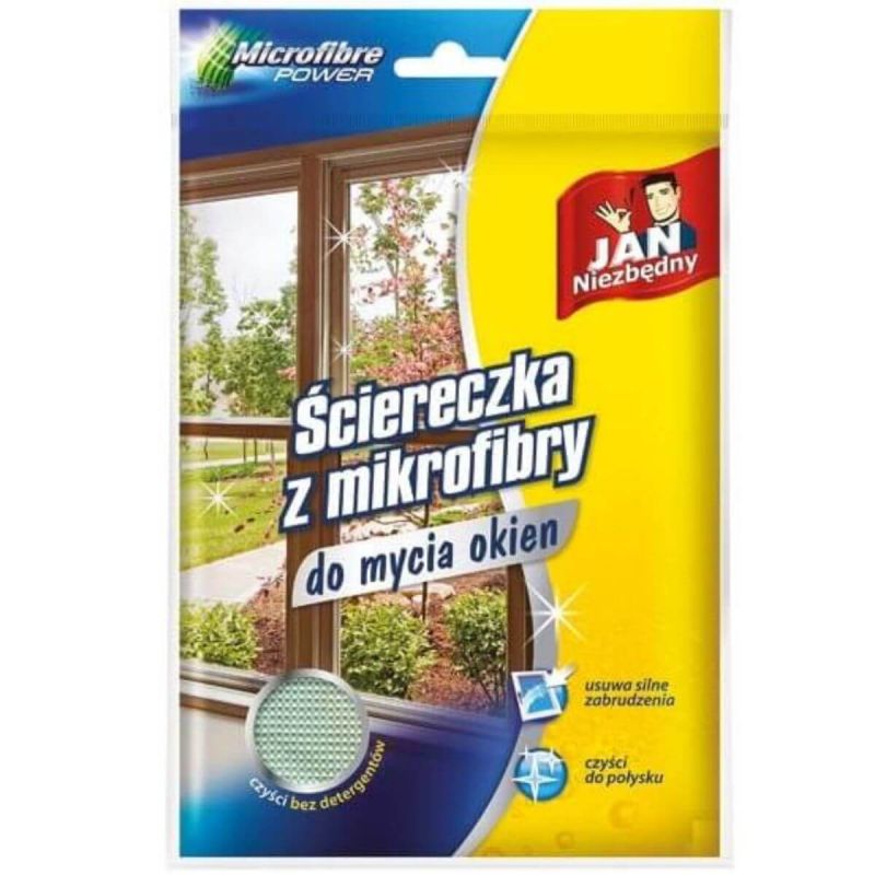 Ściereczka do okien z mikrofibry Jan Niezbędny zielona