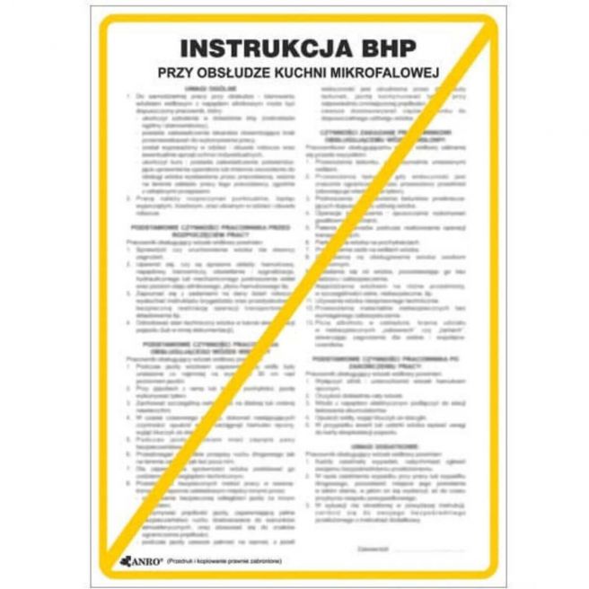 Instrukcja BHP i PPOŻ BHP przy obsłudze mikrofalowej