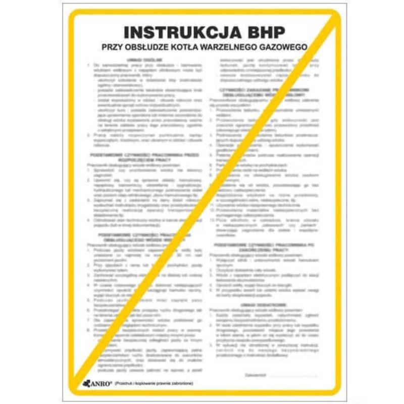 Instrukcja BHP i PPOŻ BHP przy obsłudze kotła warzelnego gazowego