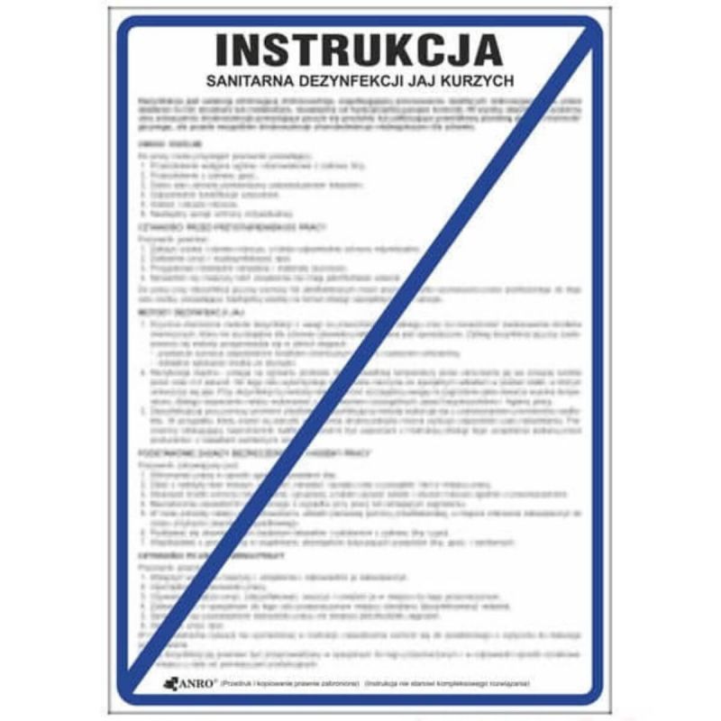 Instrukcja BHP i PPOŻ BHP sanitarna dezynfekcji jaj kurzych