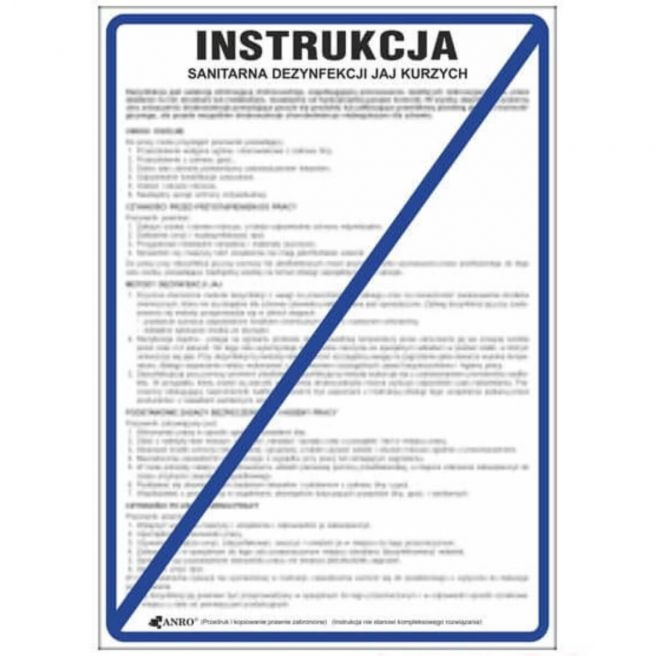 Instrukcja BHP i PPOŻ BHP sanitarna dezynfekcji jaj kurzych