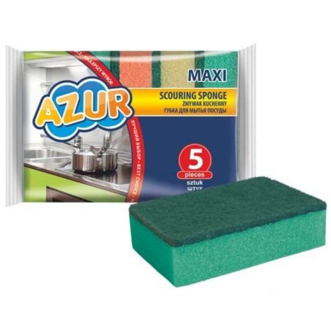 Zmywak kuchenny gąbka do naczyń AZUR MAXI