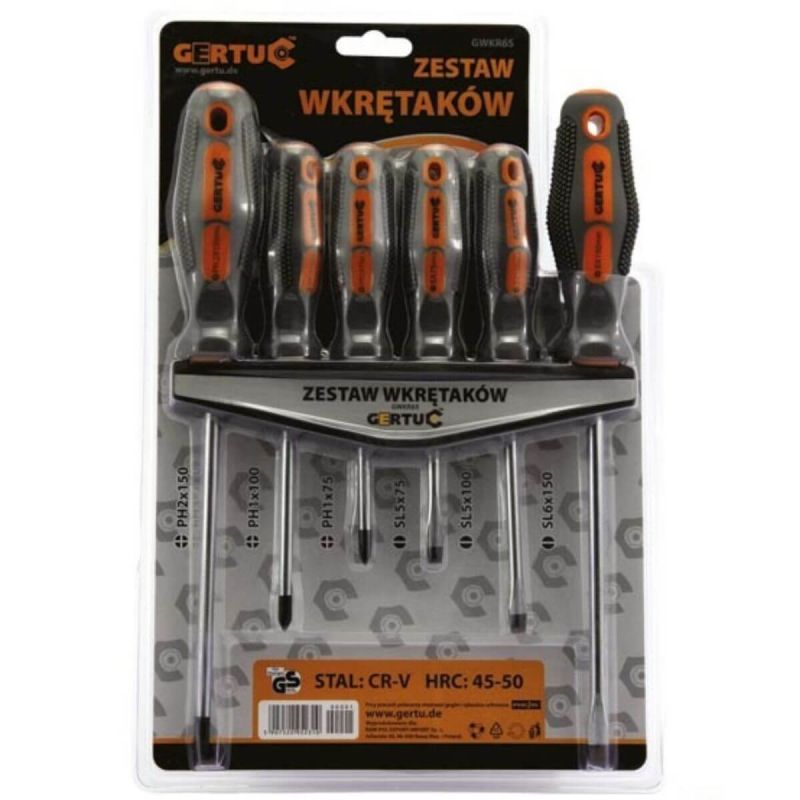Zestaw wkrętaków GWKR6S 6-el. Gertu