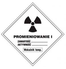 Oznakowanie promieniowania PROMIENIOWANIE 1
