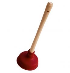 Przepychacz sanitarny z drewnianą rączką YPRZESAN York czerwony