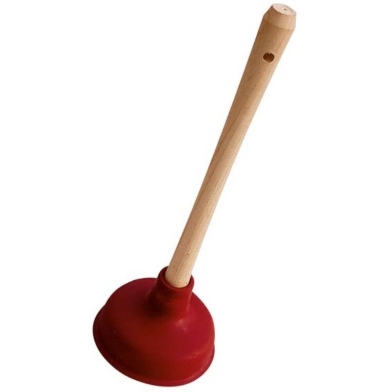 Przepychacz sanitarny z drewnianą rączką YPRZESAN York czerwony