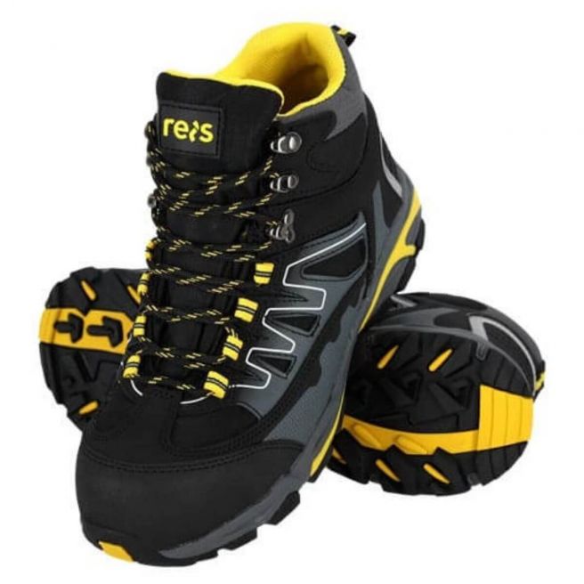 Trzewiki bezpieczne BCRAD-T BSY S1 PS SR Reis czarno-szaro-żółte