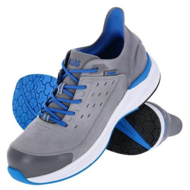 Buty robocze sportowe zamsz URLIK S1PS FO SR SN Reis - szaro-niebieski