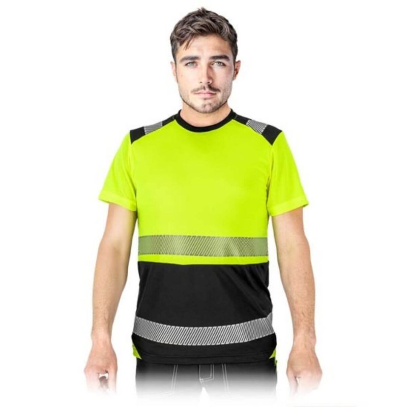 Koszulka ostrzegawcza z siateczki IGUANA-TS YB Reis - żółto-czarna