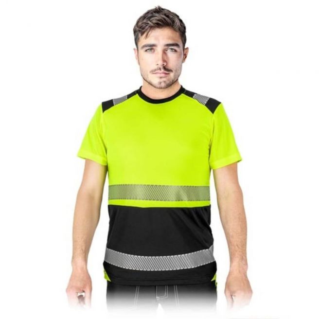 Koszulka ostrzegawcza z siateczki IGUANA-TS YB Reis - żółto-czarna