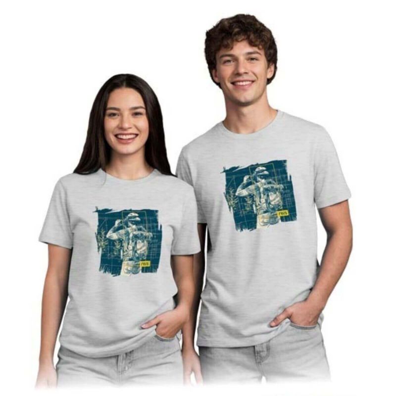 Koszulka t-shirt z nadrukiem TR-PRINT S4 Reis - szary tourist