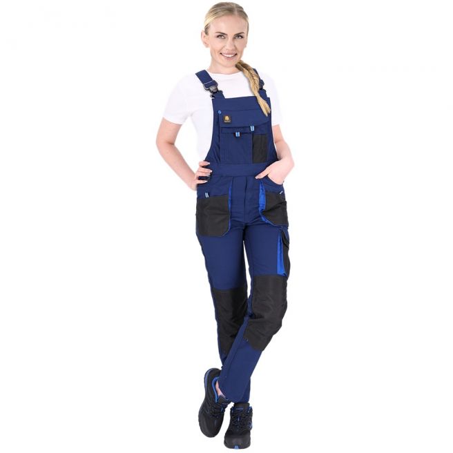Spodnie ochronne ogrodniczki damskie OX-FIO-B GBN Ogrifox granatowo-czarne
