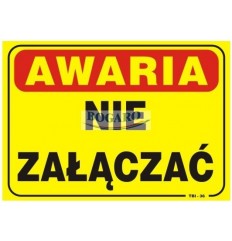 Znak tablica AWARIA NIE...