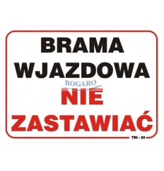 Znak Tablica TBI-23 Brama...