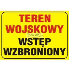 ZnakTABLICA TEREN WOJSKOWY...