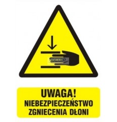 Znak Naklejka 5x7 cm UWAGA...
